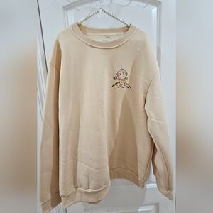 Beige Sweatshirt with Cute Astronaut Design